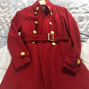 Red Peacoat With Gold Buttons
